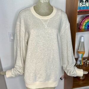 Buck Mason Cream Crew Neck Long Sleeve Knit Pullover Sweater. Size XXL